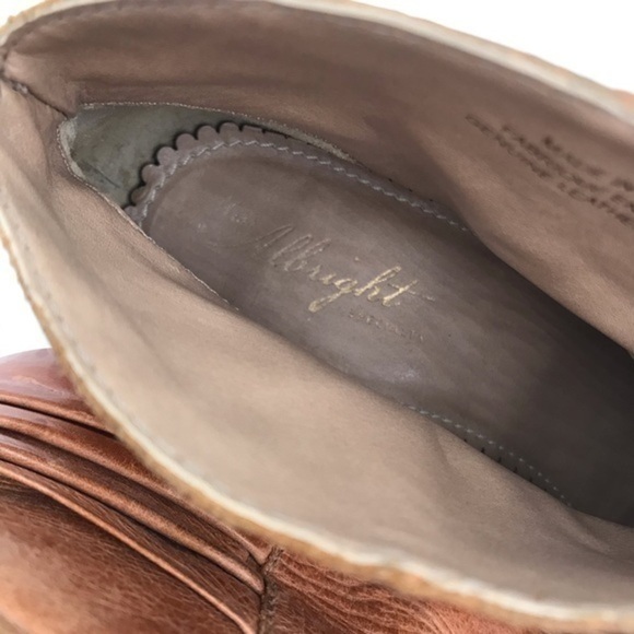 Anthropologie Miss Albright Cognac Leather Darla Ankle Boots Size 6.5 - Picture 7 of 13